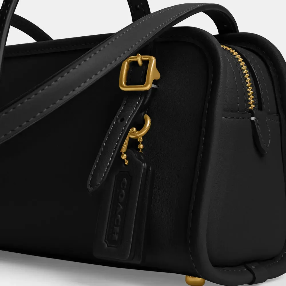 🖤🤎Coach NWT Black Swing Zip Shoulder Bag 20 with Brass Hardware - Picture 2 of 8